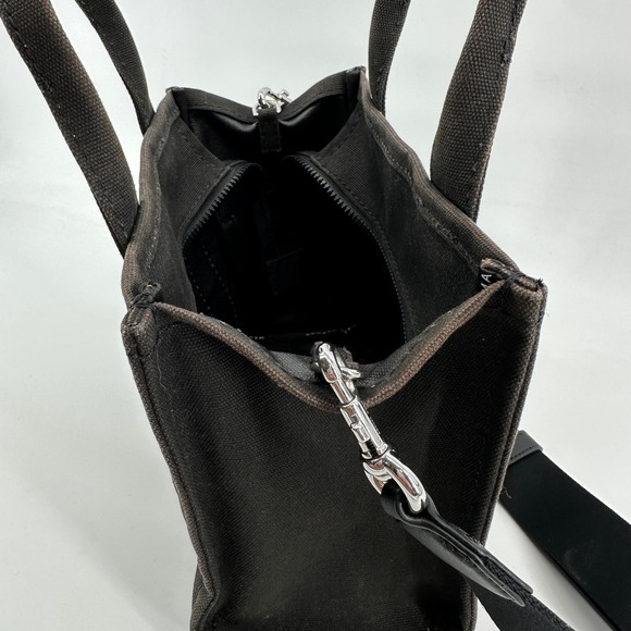 Marc Jacobs The Tote Bag Black Mini Small Canvas Tote M0016493 001 Handbag Purse - Picture 5 of 7
